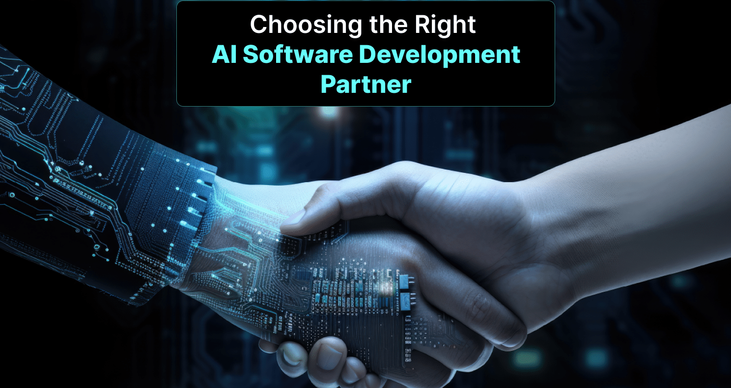 AI software development partner and artificial intelligence technology illustration